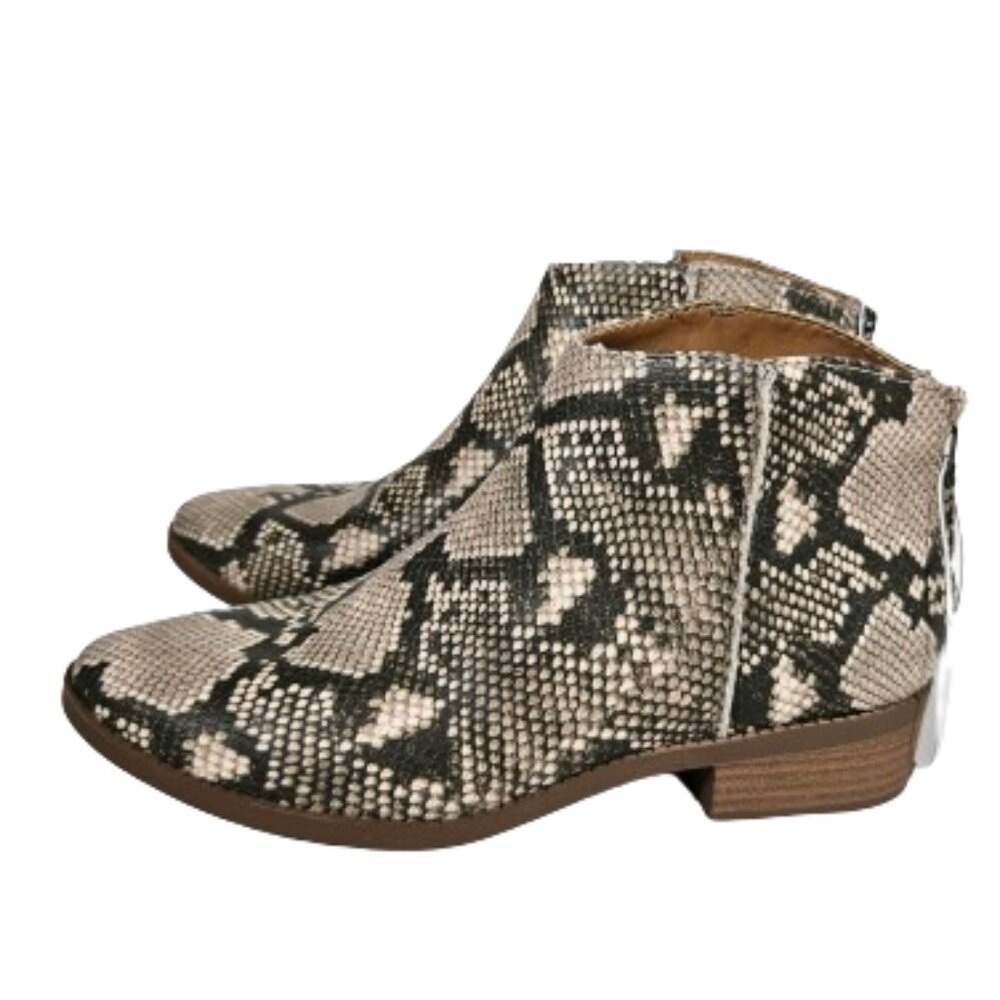 Universal Thread Gray/Emma Snakeskin Print Booties Women's Size 8.5